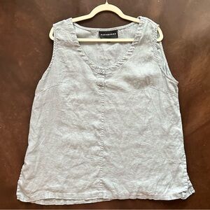 Kokomarina 100% Linen Sleeveless Tank Top- griege/ taupe- size 1x
